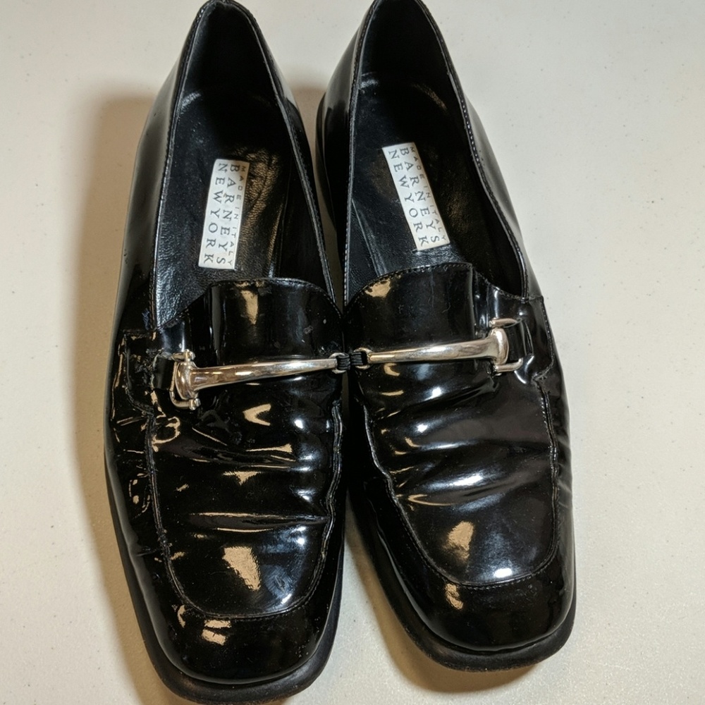 Barney's New York Black Patent Leather Flats 8.5